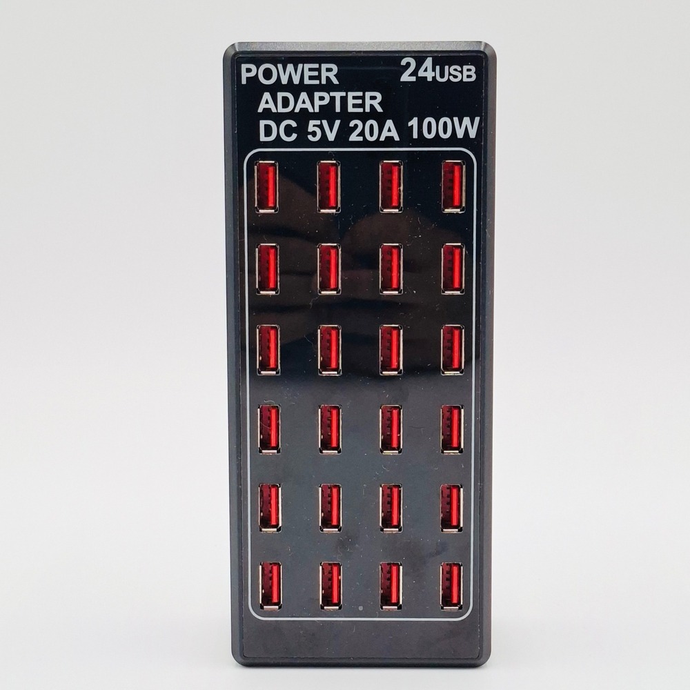 24-Port USB Charging Station Hub 100W 5V 20A Multi Device Charger Tested
